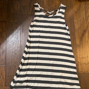Tan and black striped dress